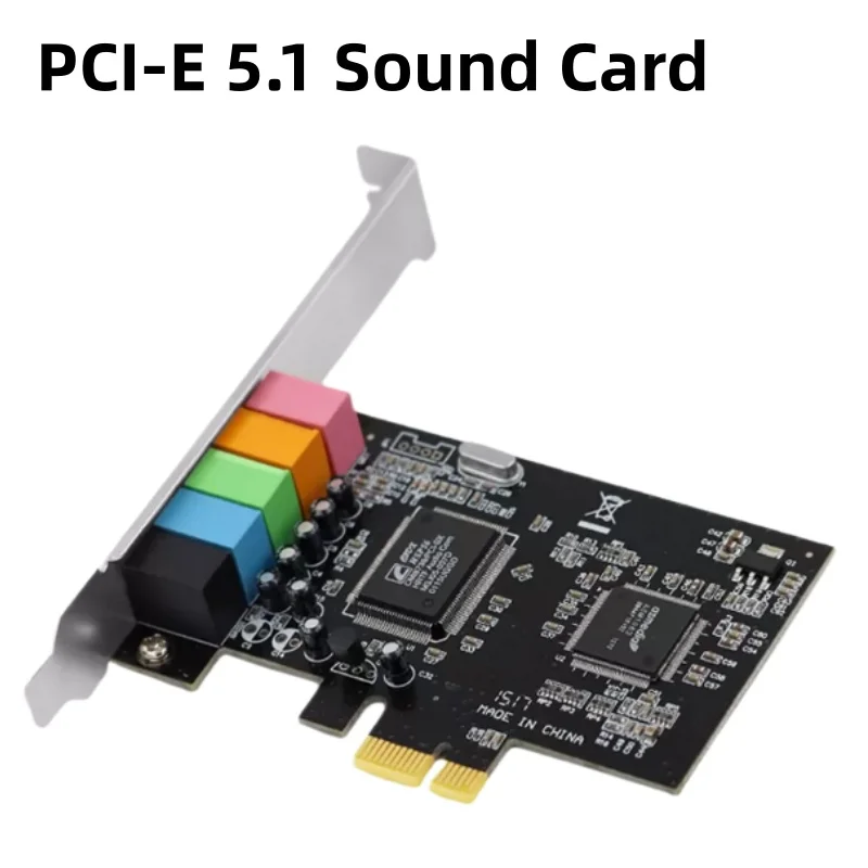Professional 5.1 Channel Sound Card for Desktop Computer Independent Audio PCI-E Board High Power Amplifier for Speakers
