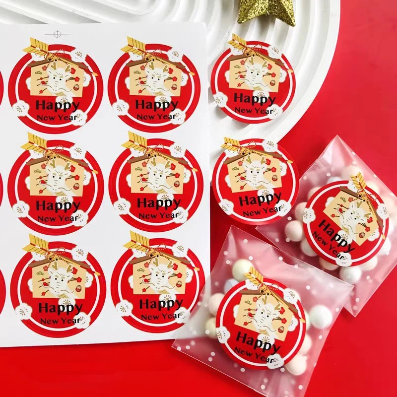 180pcs 2024 Dragon CNY Sticker Chinese New year packaging Label Decor Gift Seal CNY decoration Pasty/Baking Packaging Sticker