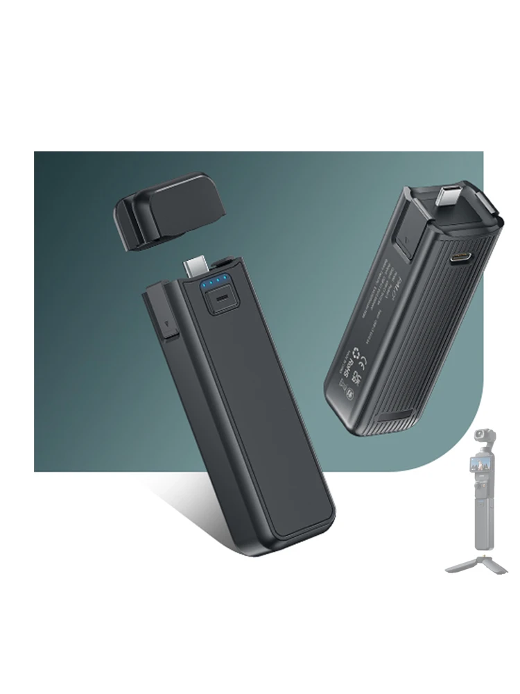 Uchwyt baterii PALO do DJI Osmo Pocket 4/3, przenośny uchwyt baterii Osmo Pocket 3 z wbudowaną baterią 5000mAh, szybkie ładowanie, power bank. — 2