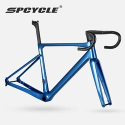 2024 New Carbon Road Bike Frame Disc Brake 700*32C Road Frameset Fully Hidden Cable Aero T1000 Carbon Disc Road Frame