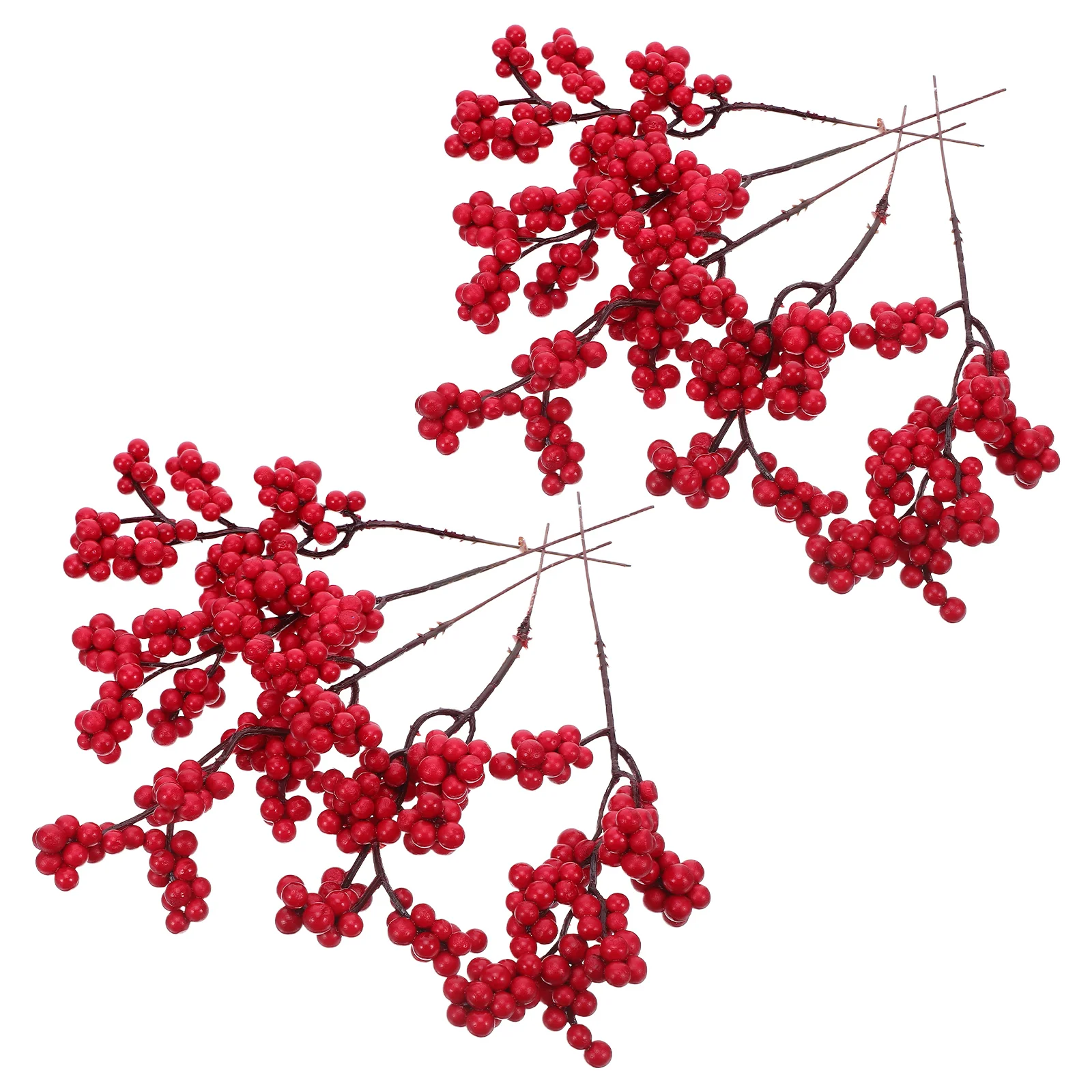 

Christmas Berry Branch Decor 10Pcs Artificial Red Fruit Simulation Cherry Plant for Tree Party Home DIY