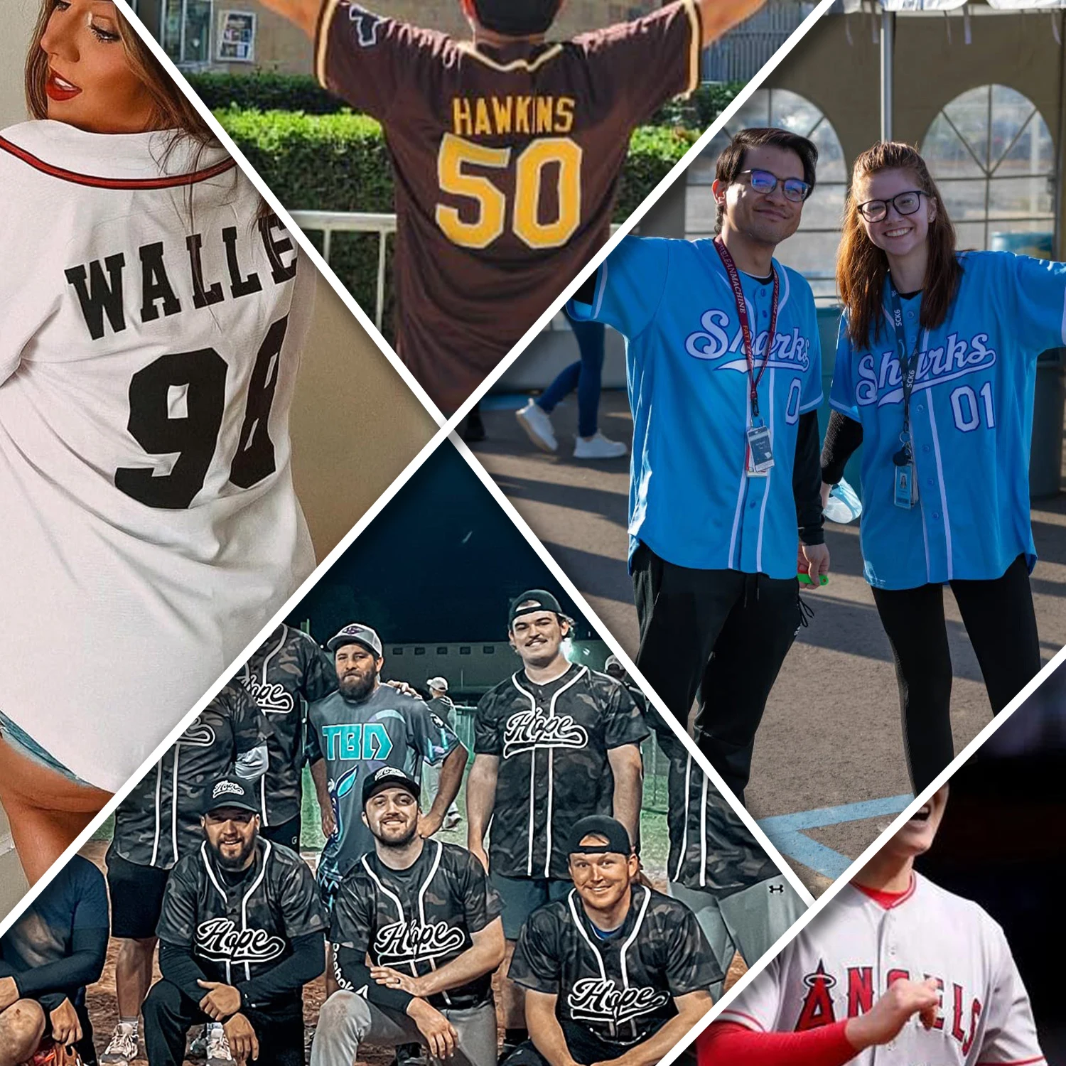 قميص بيسبول بشعار لوس أنجلوس للرجال - يتميز رقم 50 على الظهر، ألوان الفريق باللونين الأبيض والأزرق، قابلة للتمدد وقابلة للتنفس #5