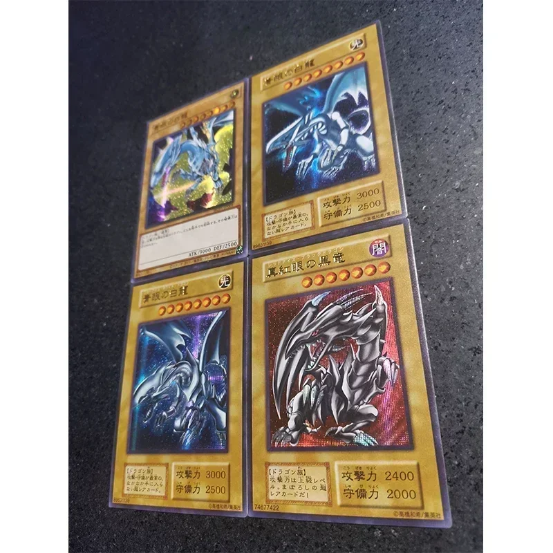 Yu-Gi-Oh! Red-Eyes Black Dragon Blue-Eyes White Dragon DIY Homemade Collection Card Christmas Birthday Gift Game Toys