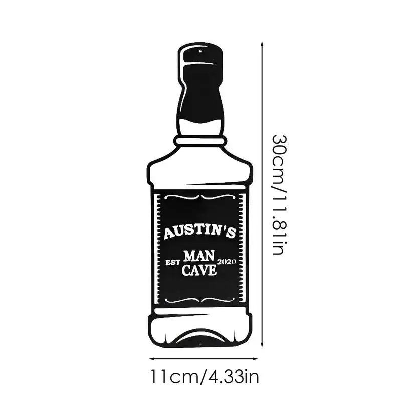 Seni logam kaca anggur hitam Modern botol anggur seni dinding botol anggur tanda Bar dekorasi alat peraga untuk ruang tamu Bar dapur