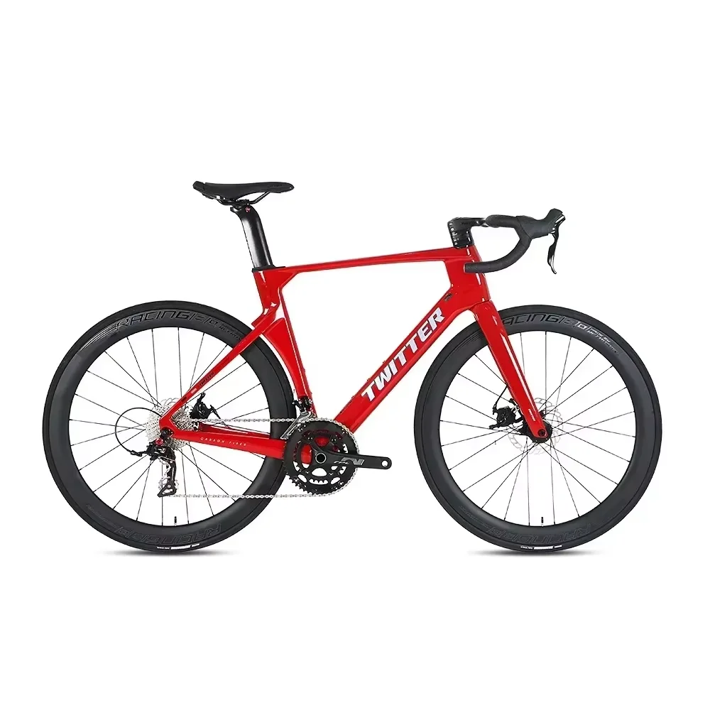 TWITTER R10 RS-2 * 12S frenos de disco de aceite de enrutamiento interno completamente oculto que rompen el viento Racing T800 bicicleta de carretera de fibra de carbono 700 * 25C bicicleta