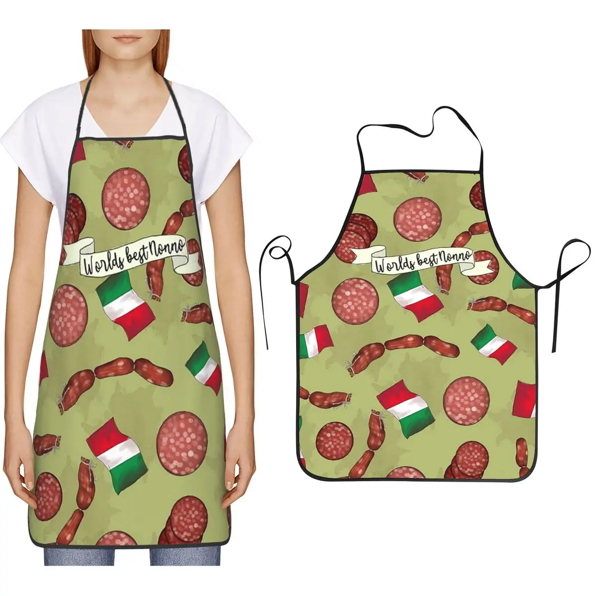 Mundo melhor não aventais chef cozinhar cozinha tablier sem mangas babador cozinha limpeza pinafore para mulheres homens pintura