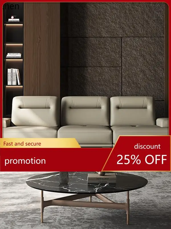 

HT leather sofa living room full top layer cowhide sofa multi-functional leather sofa