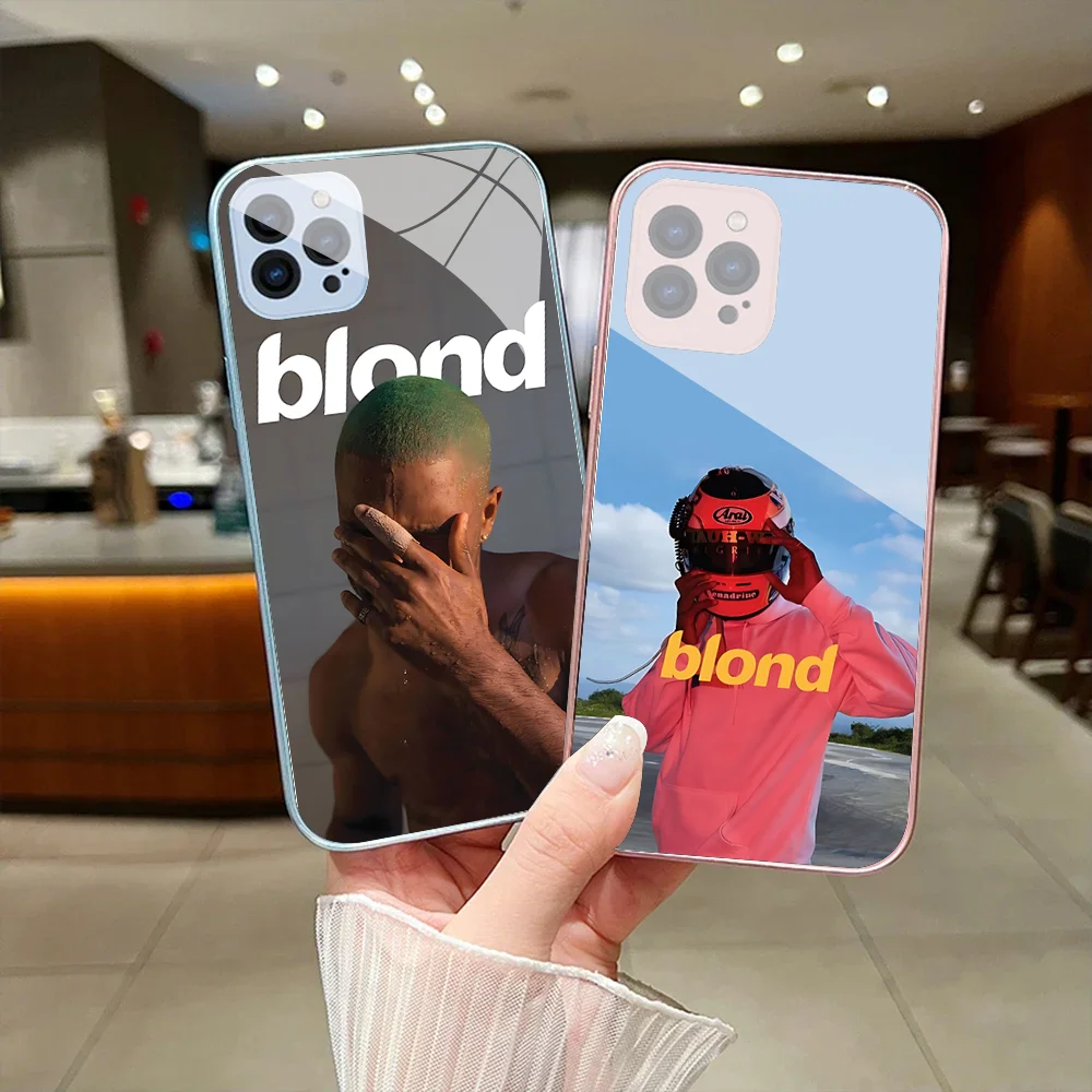 Singer F-Frank Blond Oceans Phone Case For IPhone 15 14 13 12 Mini 11 Pro Max X XS XR 6 7 8 SE Plus Glass Hard Cover