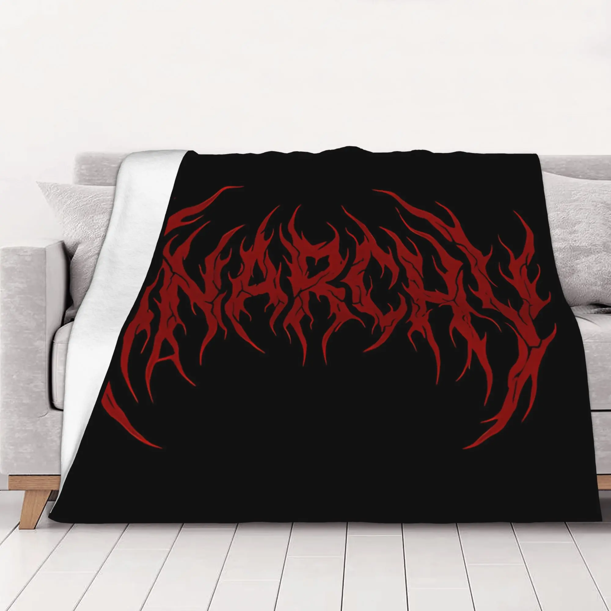 1PC home Cute Room Decor Anarchy black Blanket Throw Blanket Anarchy Novelty Warm Blanket All Season