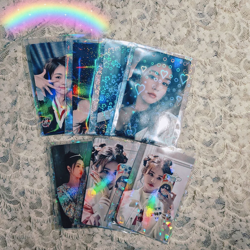 50PCS Card Sleeve Laser Card Holder Transparent Card Film Classic Card Protective Cover Flat Mouth Card Film Photo Protective