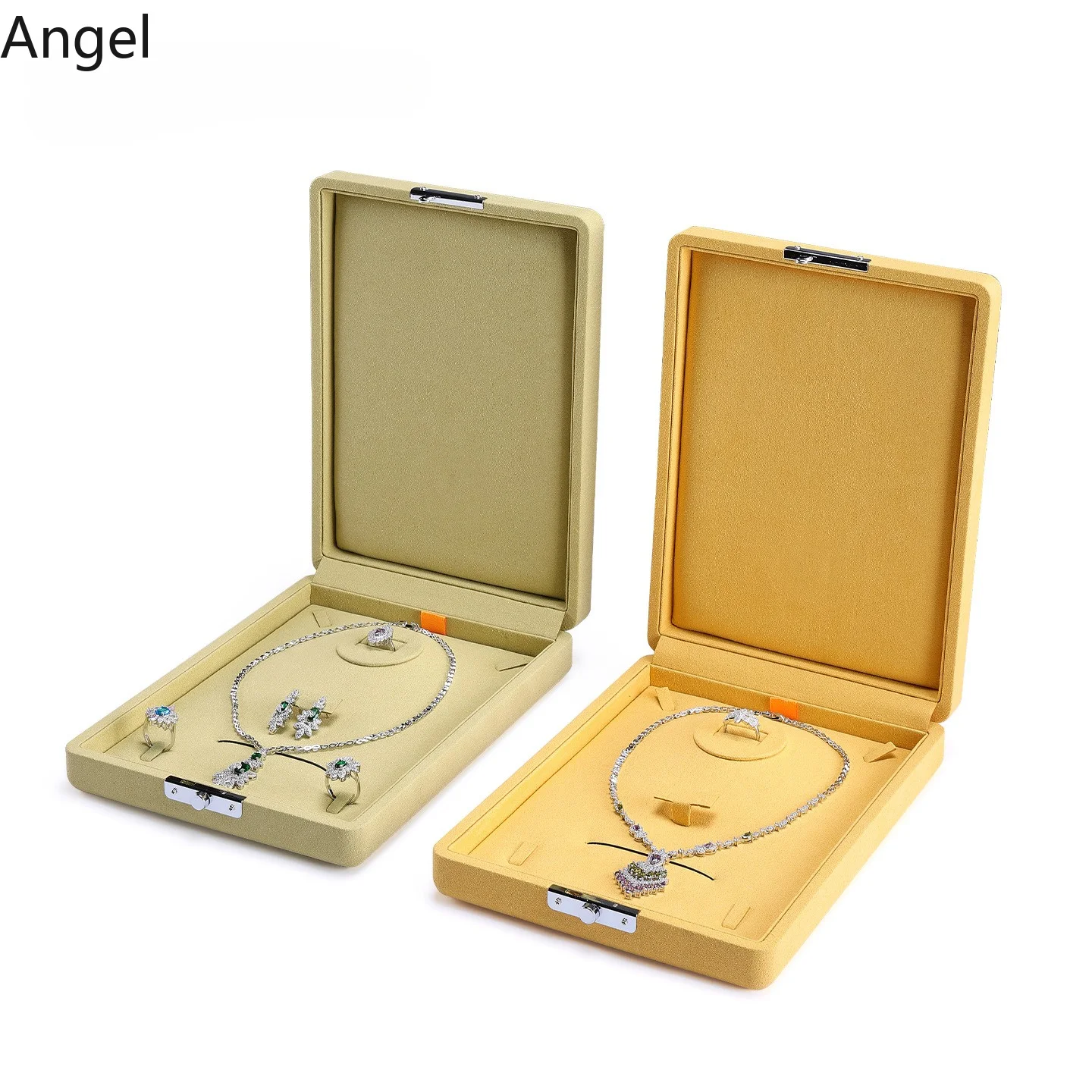 Multi-Color Velvet Flip-Top Jewelry Box Set, Layered Storage Case for Necklace Ring Earring, Eid Mubarak Gift Organizer