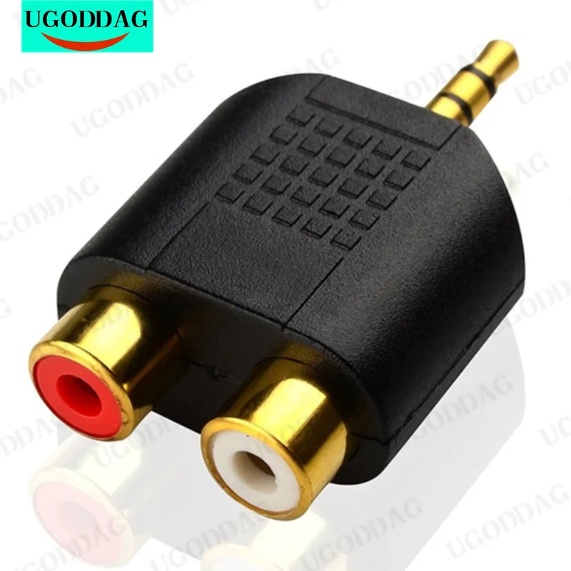 Gold Plated 3.5mm Stereo to 2-RCA Male to Female Red+White Adapter Splitter Adapter Dual RCA Adapter for TV