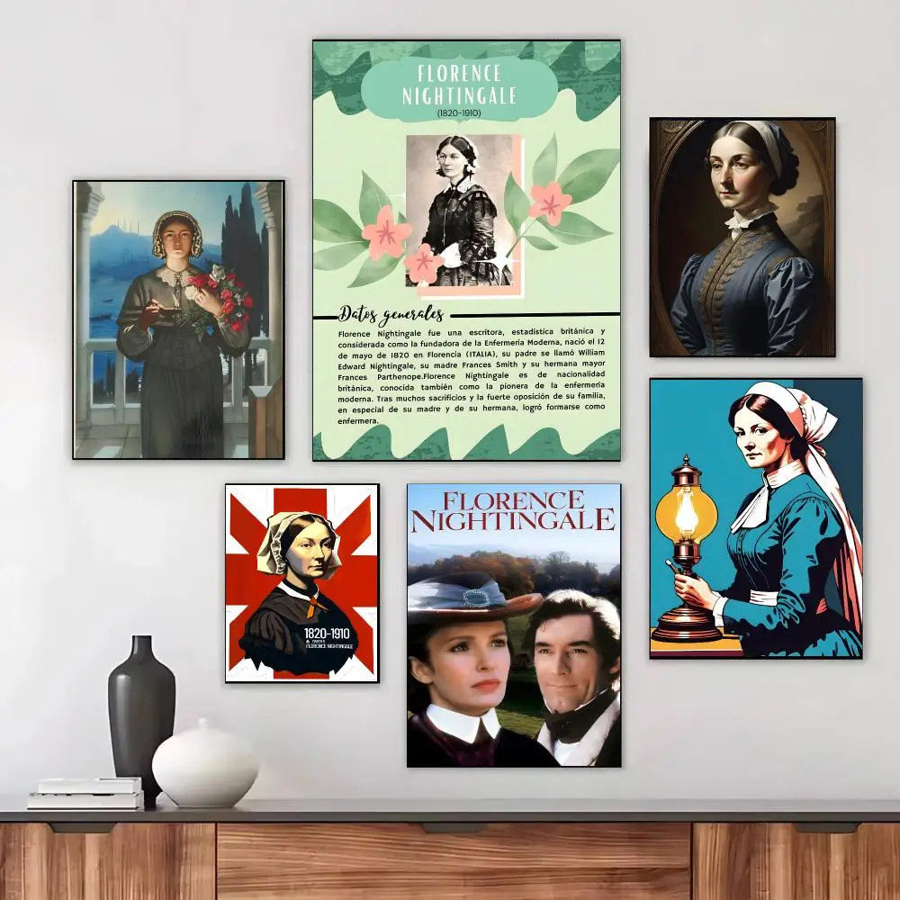 Florence Nightingale Movie Biographica Poster Moisture-proof Self-adhesive Decor Living Room Bedroom Party