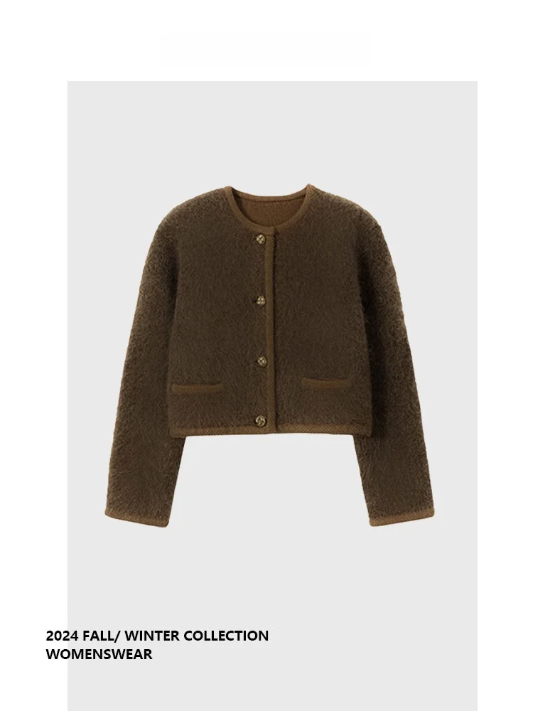 

Forever 2 Luxury Cloud Feels Furry Women's Jaet Ele Ladylike Sle Long Sve Autumn Outerwear for Pear aped Women