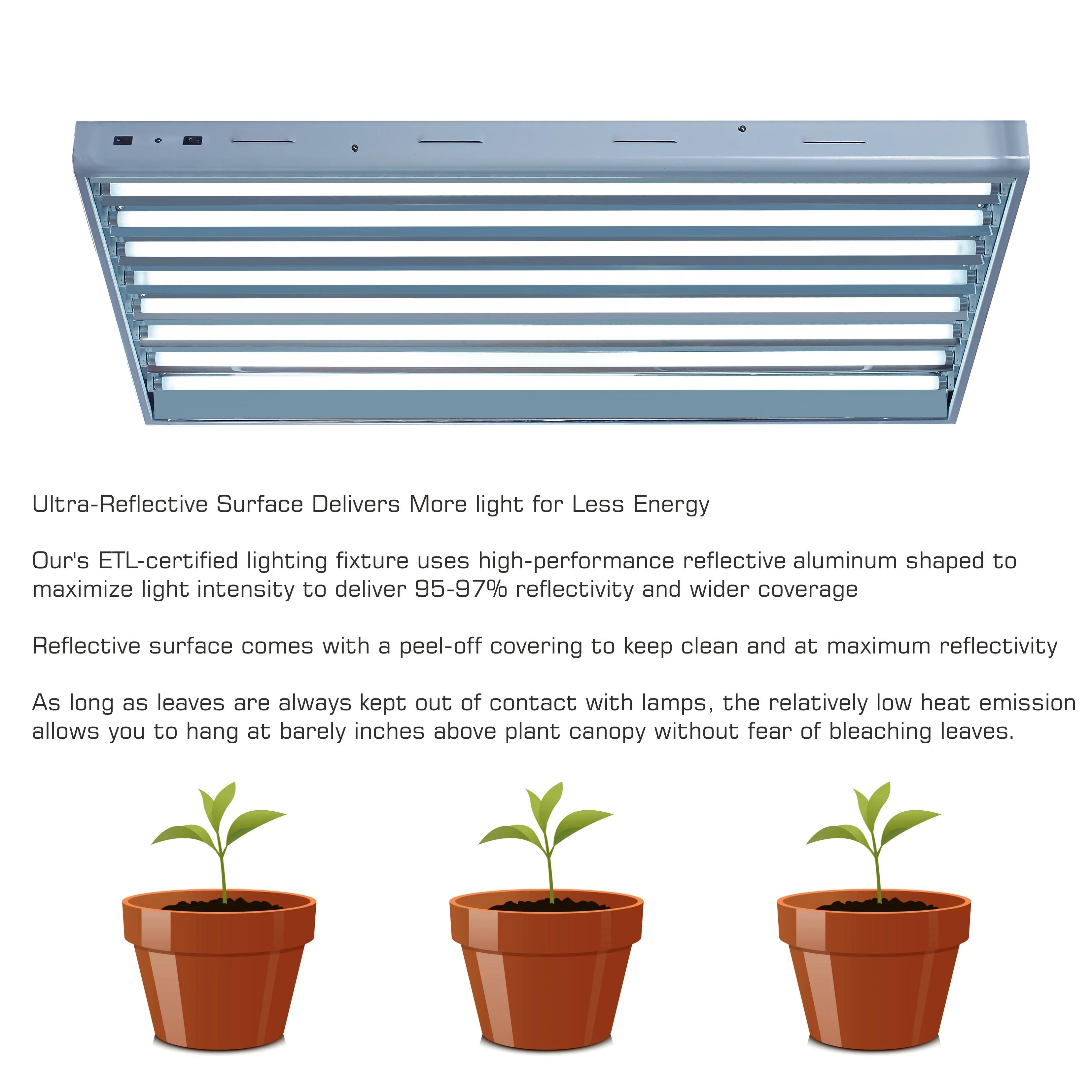 T5 fluorescente cresce a luz 4ft 24w 4-luz refletor luminária ho lâmpadas incluídas para plantas de interior crescendo t5 crescer luzes luminárias