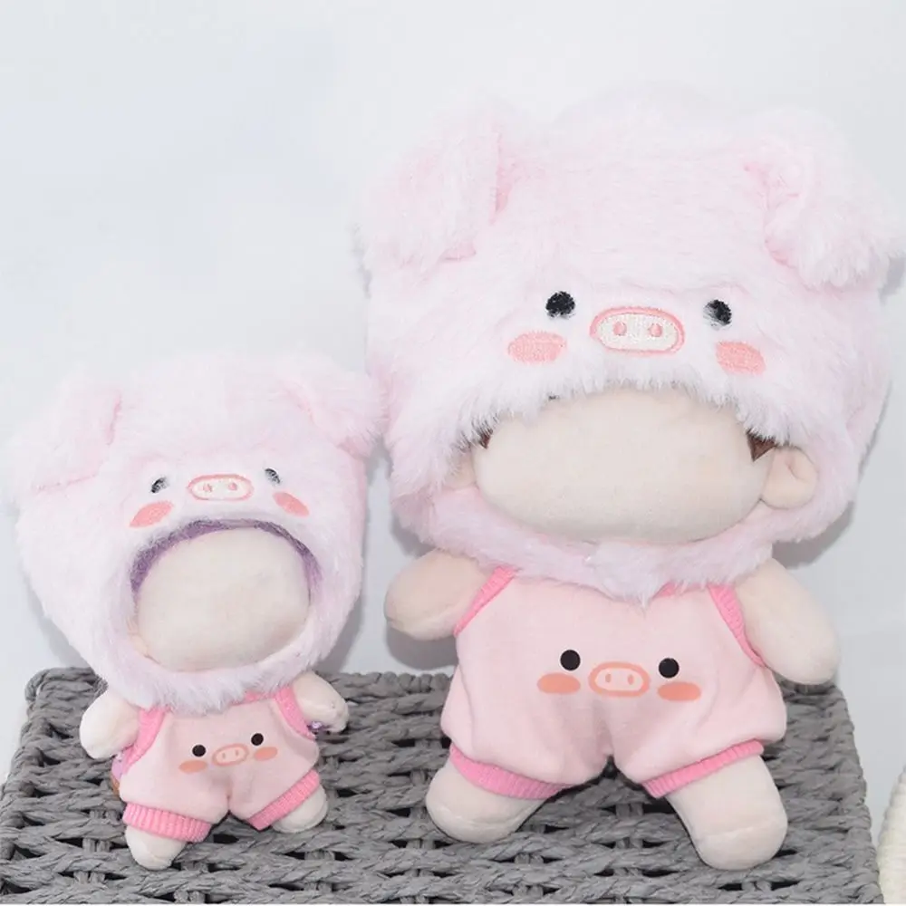 10cm/20cm Doll Clothes Multicolor Cartoon Piggy Miniature Hairy Headgear Changing Dressing Game Replaceable Outfit Overall Pants