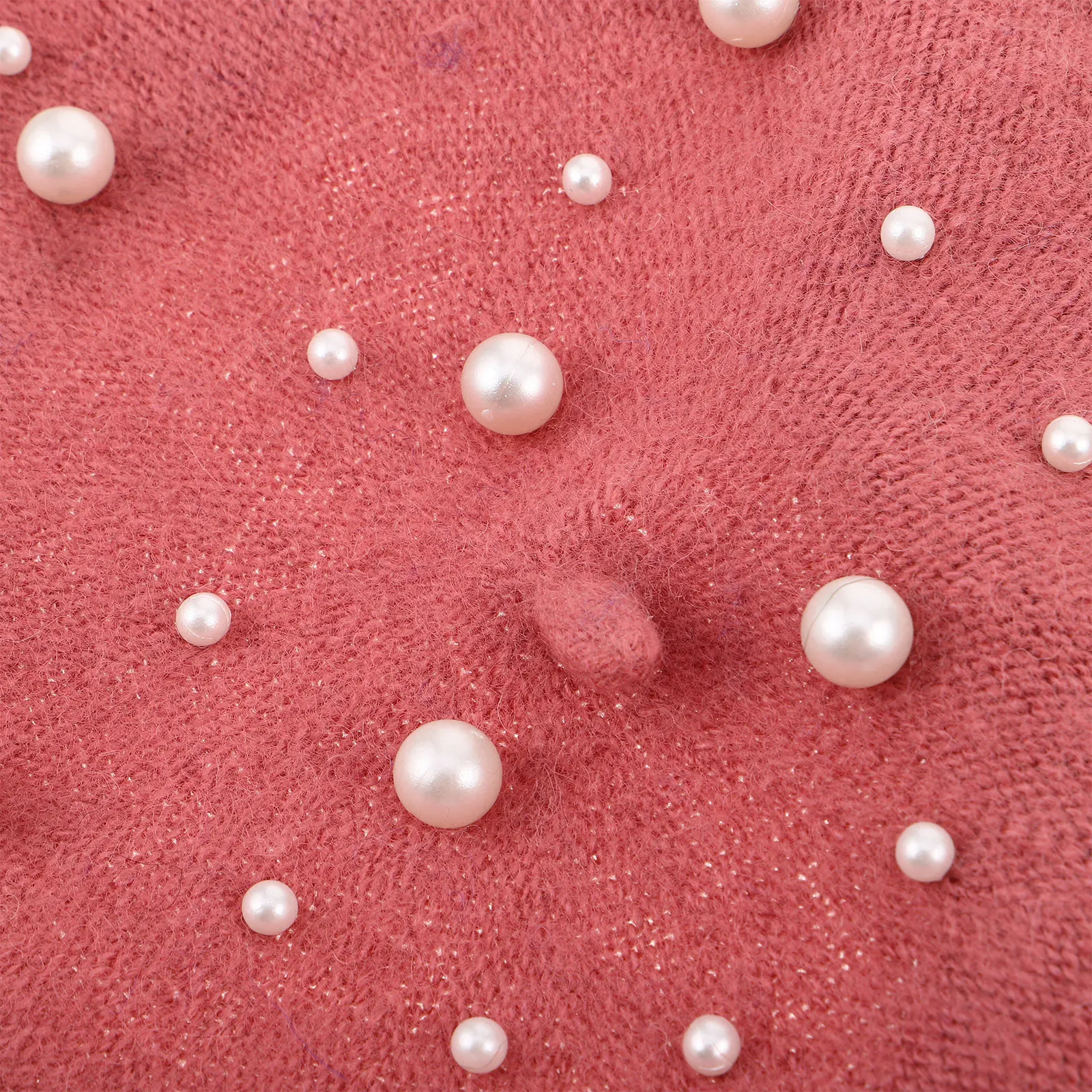 2 قطعة قبعات بيريه اللؤلؤ خمر للنساء أنيقة الخريف الفنان قبعة صوف السيدات بلون ملابس رسمية غير رسمية #6