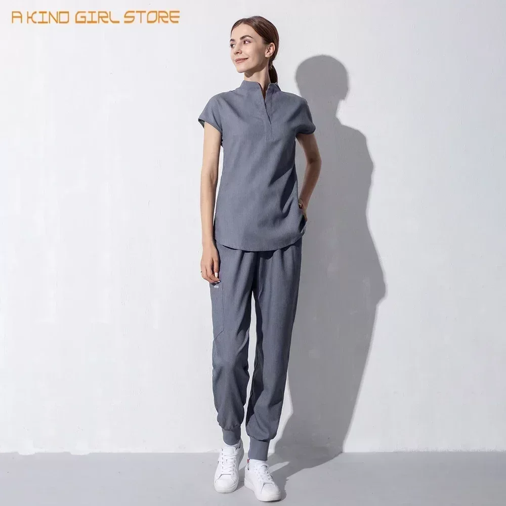 Fashion Women Workwear Scrub Tops+pant Medical Uniform Surgery Scrubs Shirt Short Sleeve Pet Shop Doctor Nurse Nursing Uniform