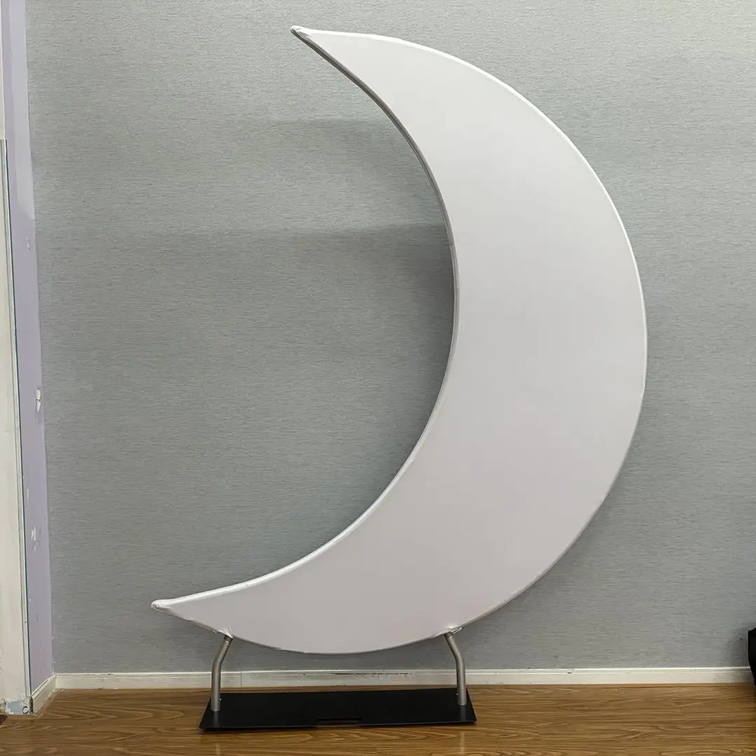 Moon Shape Backdrop Stand 6.5ft Portable Banner for Baby Shower Newborn Kids 1st Birthday Party Backdrop Frame