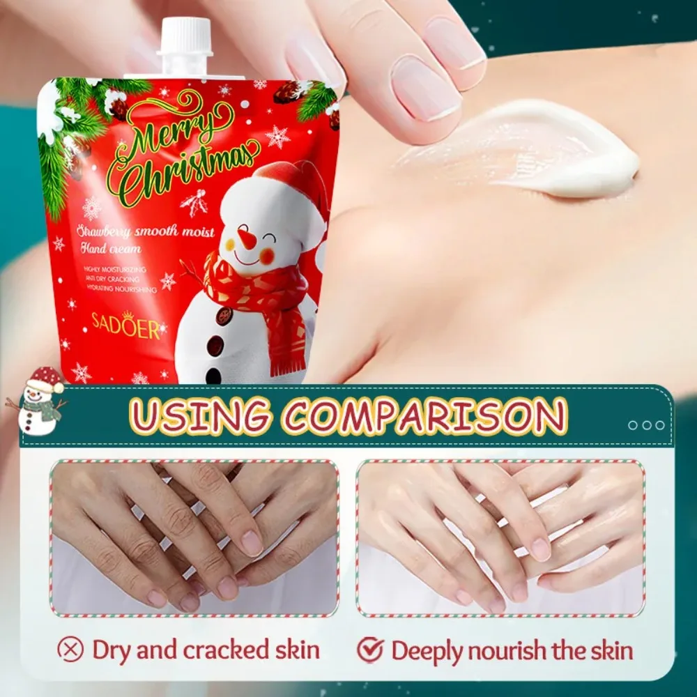 2/5pcs Christmas Strawberry Moisturizing Hand Cream 30g Improves Skin Gloss and Elasticity Making Hands White Tender and Smooth