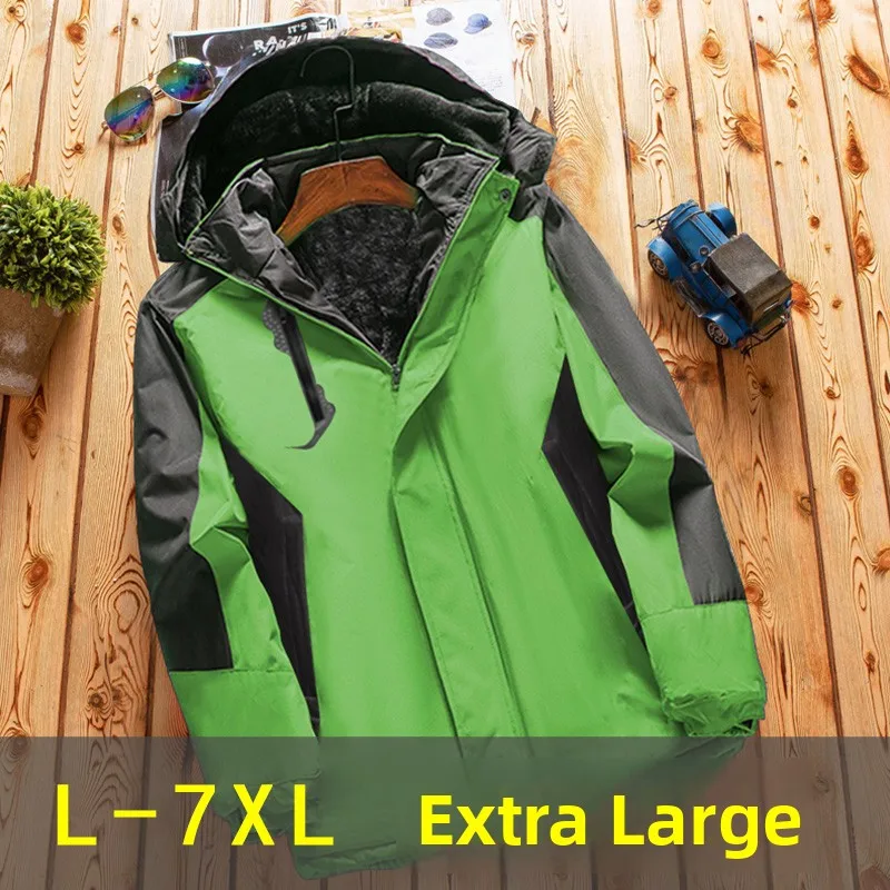 

Thiened Fce Men's Jaet Outdoor Windproof Spring Autumn Winter Coat Stand Fit Large Size Zipper Closure Travel ...
