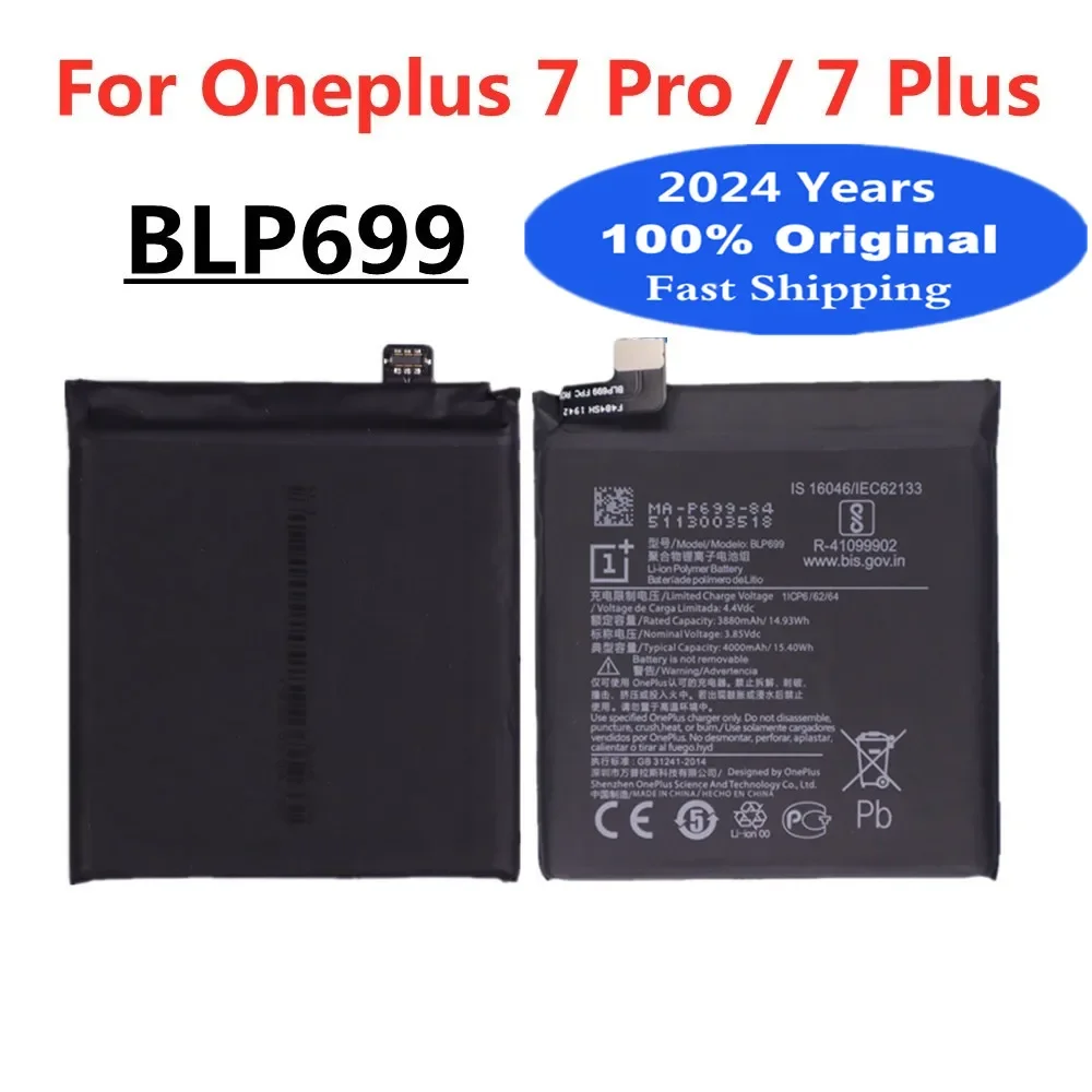 

2024 Years BLP699 4000mAh Original Battery For oneplus 7 Pro / 7 Plus 7Plus 7Pro High Quality Phone Replacement Battery + Tools