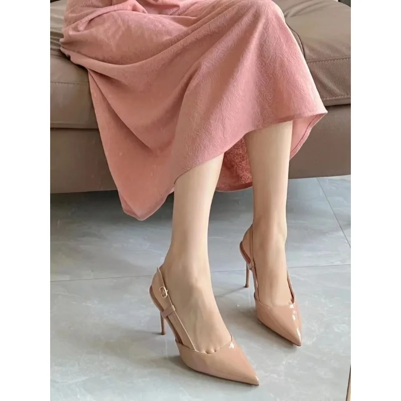 Ladies new summer simple solid color sexy pointed sandals brand designer daily leisure comfortable wedding banquet high heels