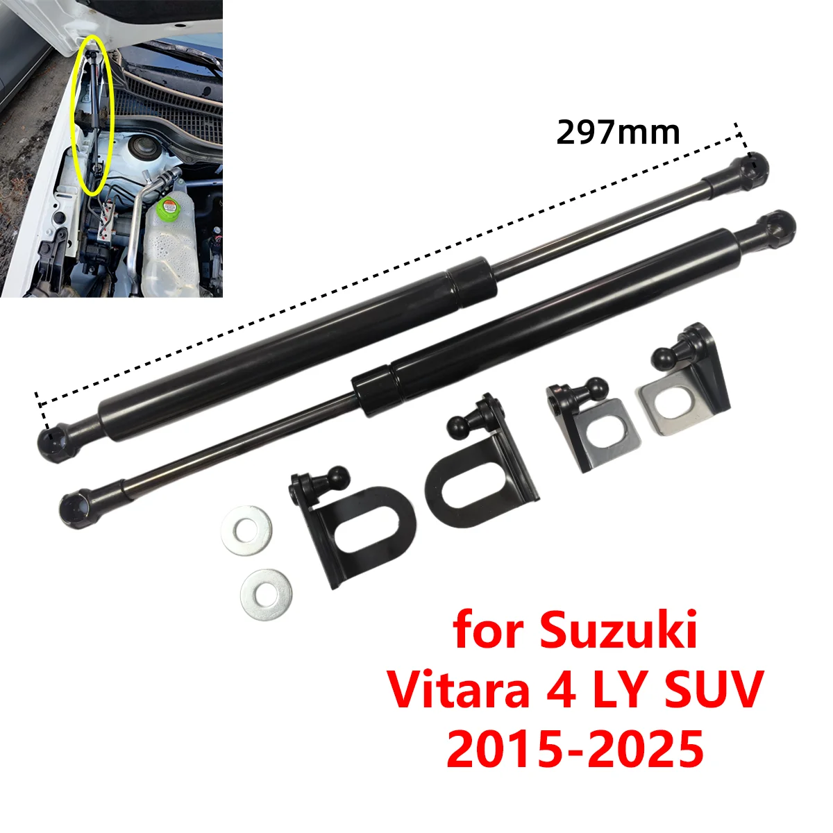 2Pcs Front Engine Bonnet Hood Gas Struts Lift Support Rods for Suzuki Vitara 4 LY SUV Petrol Model 2015-2025