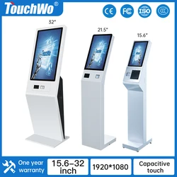 TouchWo 셀프 서비스 결제 기계, 터치스크린 티켓, 대기열, 주문, 상업용 정보 키오스크, 15.6 인치, 21.5 인치, 32 인치