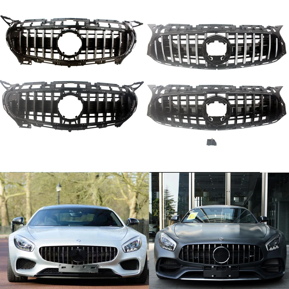 Front Racing Facelift Upper Radiator Grilles For Mercedes-Benz X190 C190 AMG GT GTS GT40 GT50 GT53 GT63 2-Doors 2015-2017 2018+