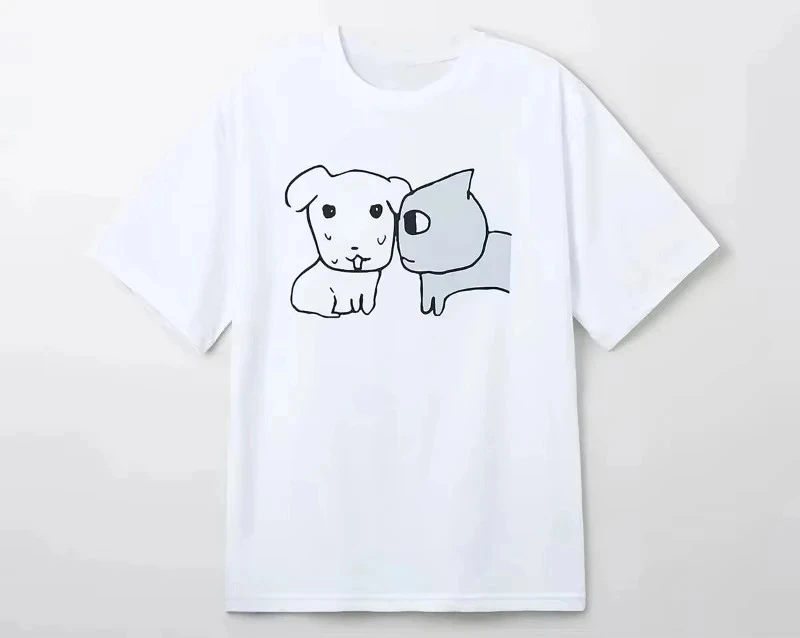 Interesting Graphic Korean-style Women's T-shirt Fashionable Harajuku Short-sleeved T-shirt Casual Summer Y2k Puppy Printed Tee