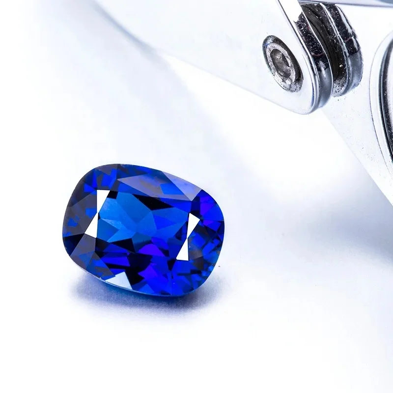Lab Grown Loose Sapphire Gemstones Cushion Cut for Jewelry Making Customized In Stock High Quality Look Synthetic Sapphire