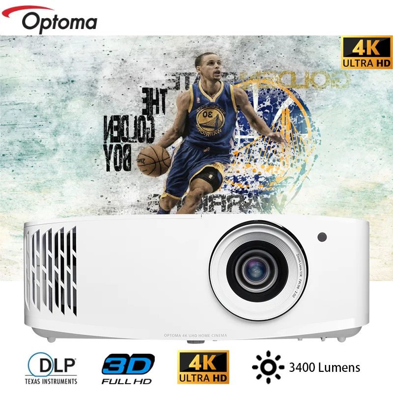 Optoma UHD35+ True 4K Projector 1080P DLP Full 3D Ultra HD Home Theater Business&Education 3400 Lumens Game Proyector