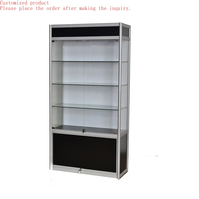 

Custom.Best Seller Aluminum Frame Glass Showcases for Display Products Curio Cabinet Glass Display Practical Glass Trophy Cabine