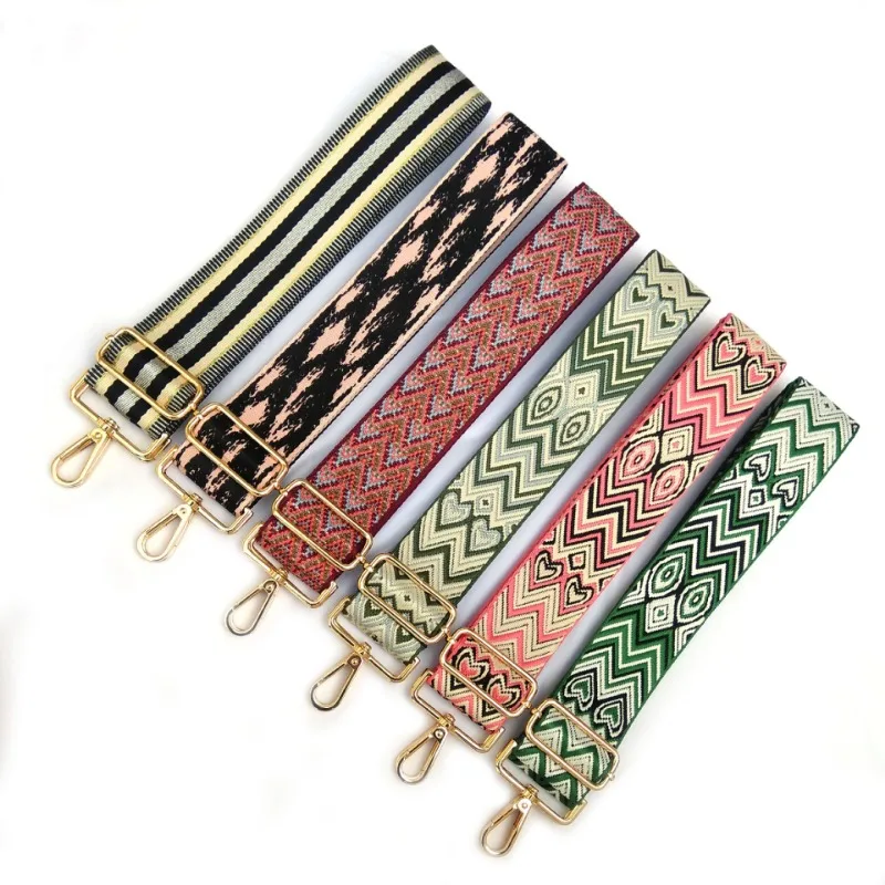 

New Widened and Thickened Ethnic Style Bag Shoulder Strap Accessories Single Shoulder Diagonal Adjustable Replacement Strap