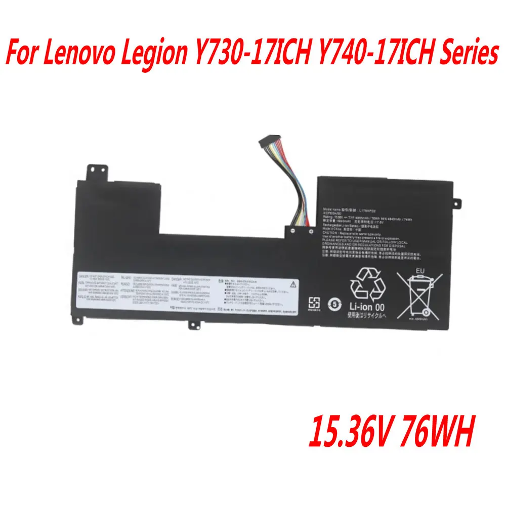 

15.36V 76Wh 4965mAh L17C4PG2 L17L4PG2 L17M4PG2 Laptop Battery For Lenovo Legion Y730-17ICH Y740-17ICH Series 4ICP6/54/90