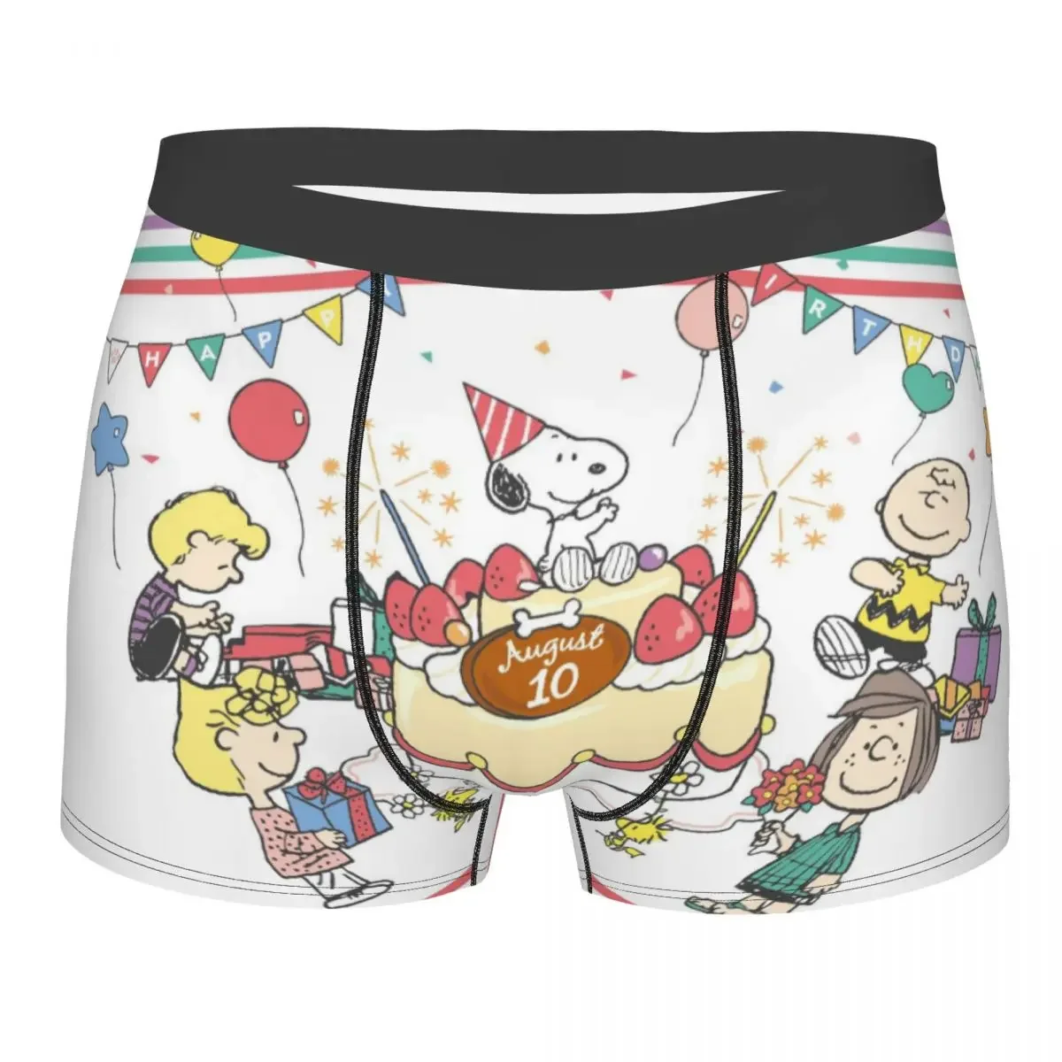 Custom S-Snoopys Birthday Boxer Shorts For Homme 3D Printed Underwear Panties Briefs Breathable Underpants