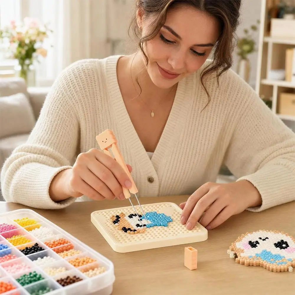 Portable Double Needle Bead Pen For 2.6mm Beads Pocket Perler Bead Pen Handheld Biscuit Bean Stacking Tool Puzzle Board Projects