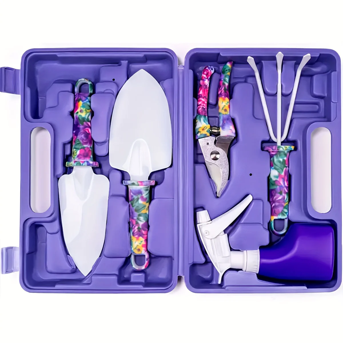 5-Piece Gardening Tool Set, Including Shovels, Rakes, Spades, Shears, Watering Cans, and Other Garden Supplies.