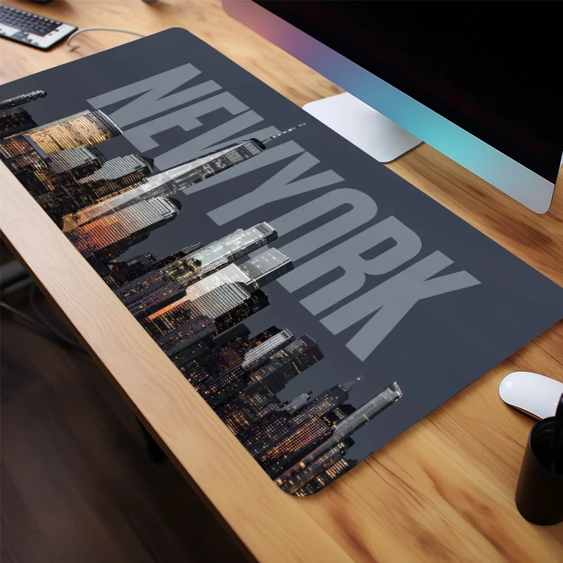 نيويورك بناء الجمالية كبيرة ماوس الوسادة مكتب عمل حصيرة الكمبيوتر لوحة المفاتيح عدم الانزلاق مكتب عمل غرفة اكسسوارات الديكور