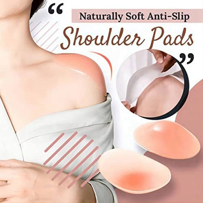 Silicone Shoulder Pads For Womens Clothings, Anti-Slip Shoulder Push-Up Pads, Reusable, Invisible Enhancer 2 Pair