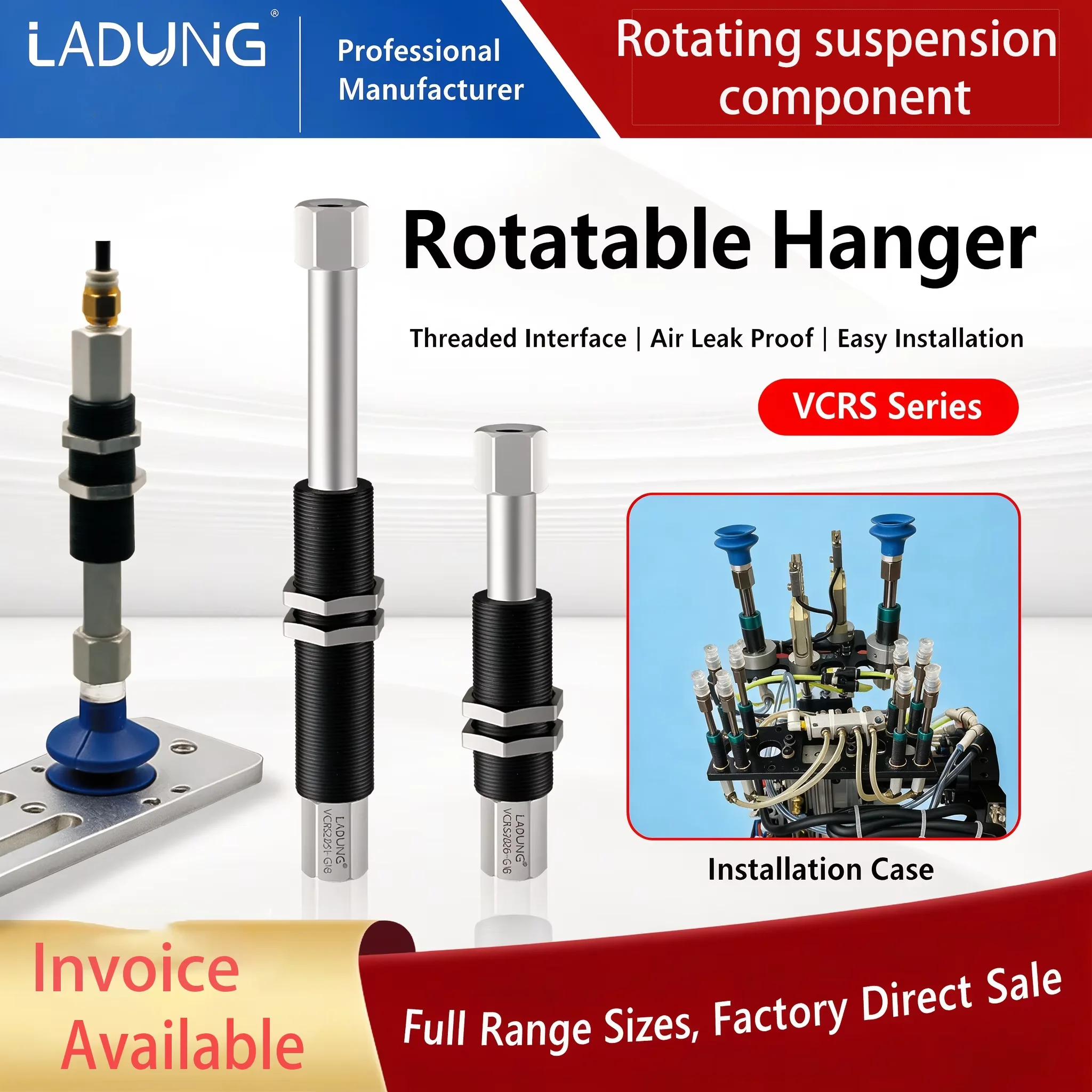 LADUNG Vacuum Suction Cup Rotatable Integrated Suspension Components VCRS,Mechanical Arm Universal Threaded Bracket Hardware