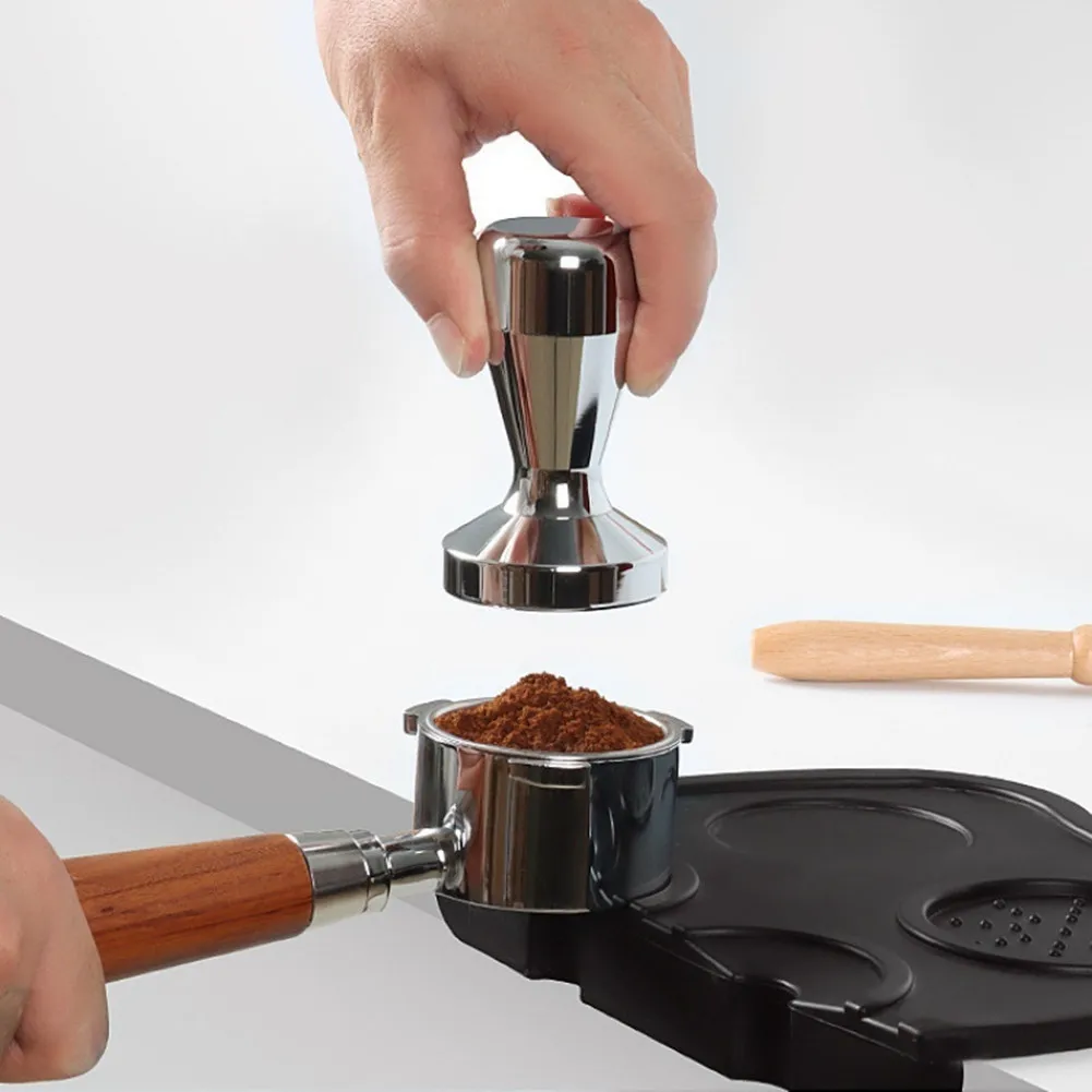 304 Stainless Steel 51mm Coffee Tamper with Solid Base and Rounded Handle for Secure Grip During Manual Tamping Process