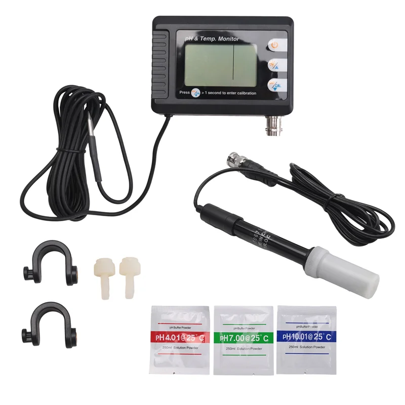 【ขายดี!】เครื่องวัดคุณภาพน้ำแบบดิจิตอล วัดอุณหภูมิและค่า pH พร้อมฟังก์ชันปรับเทียบอัตโนมัติ สำหรับตู้ปลา
