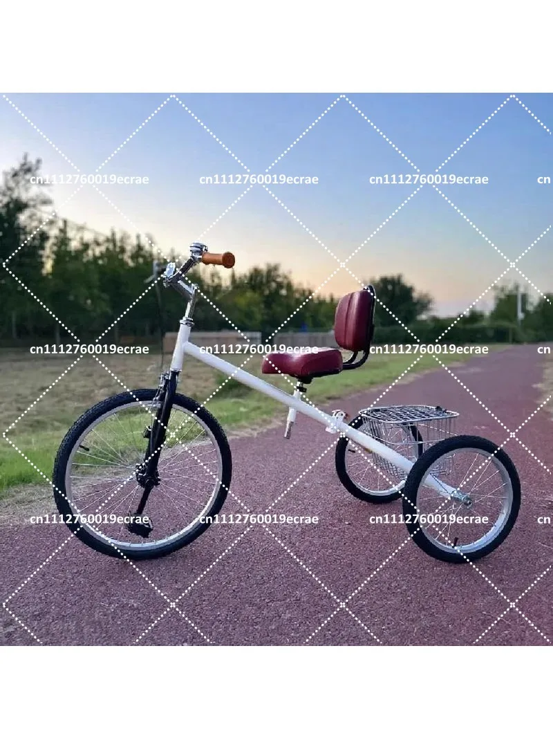 Retro Lightweight Folding Tricycle for Adults, Outdoor Leisure Shopping Bike, Colorful Exercise Tricycle