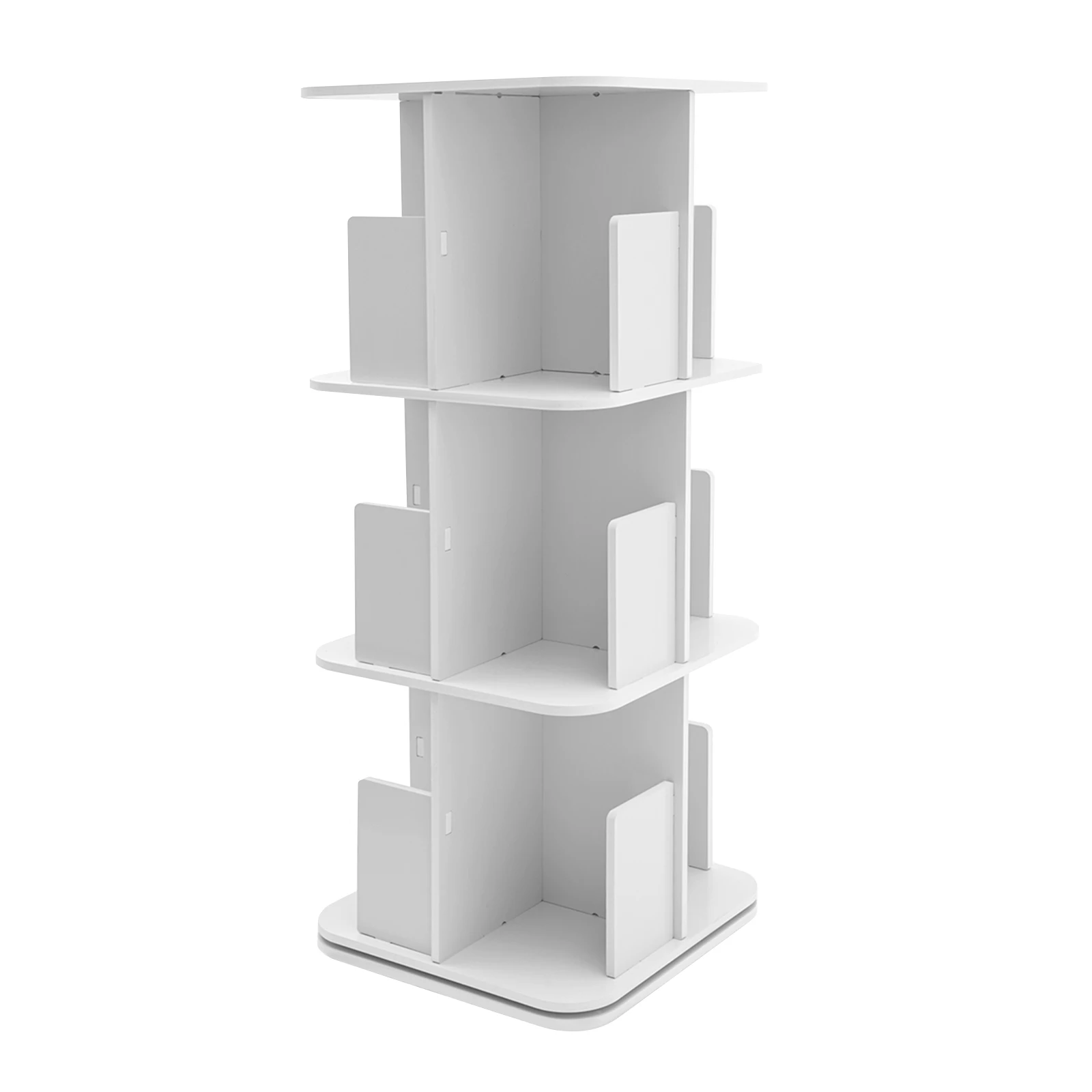 3 Tier 360° Rotating Shelf Standing Bookcase For Bedrooms, Study, Living Rooms Black/White