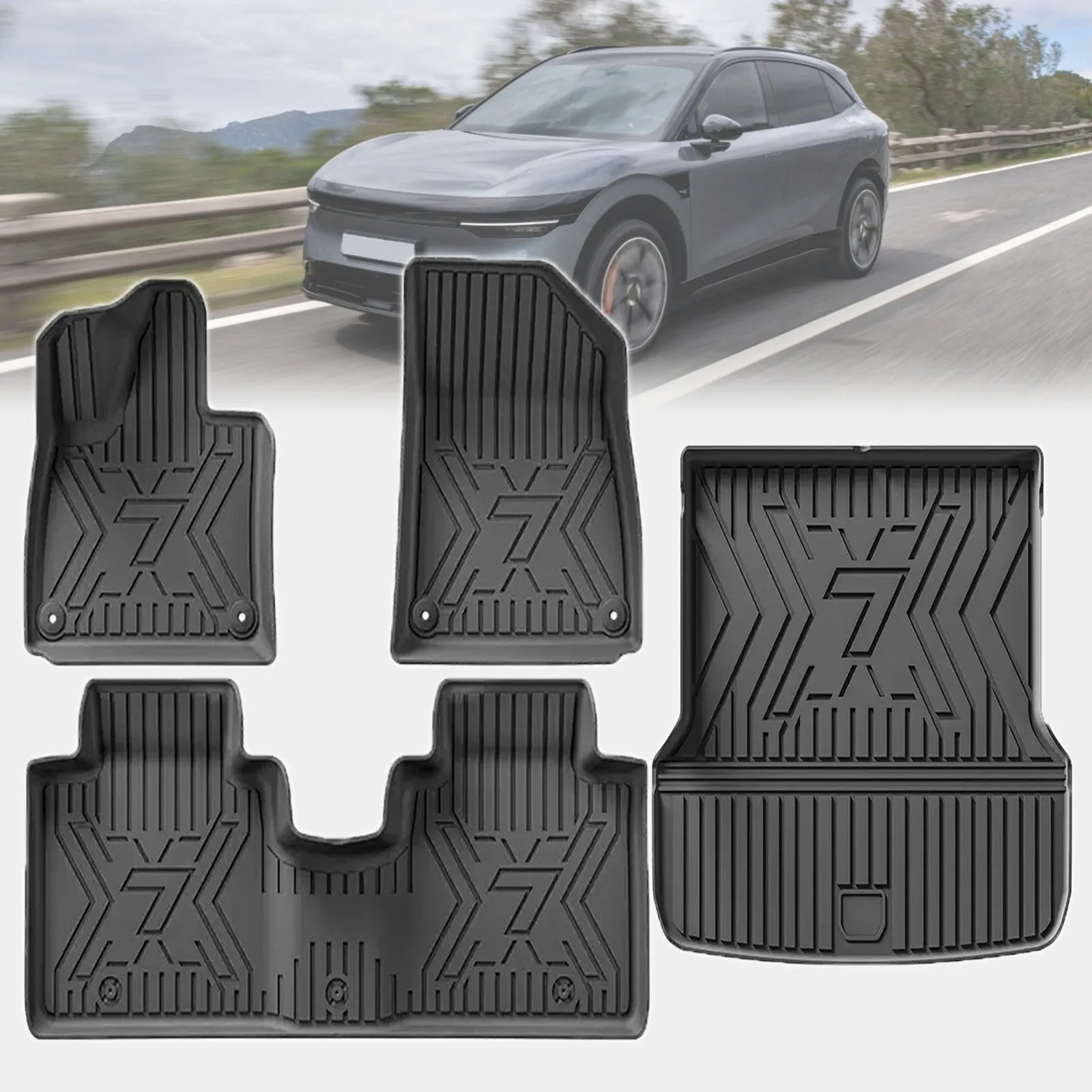 

for Zeekr 7X 2026 2025 2024 RHD/LHD Waterproof TPE Car Mats 3D Laser Scanning Perfect Fit Odorless Accessories Easy Clean