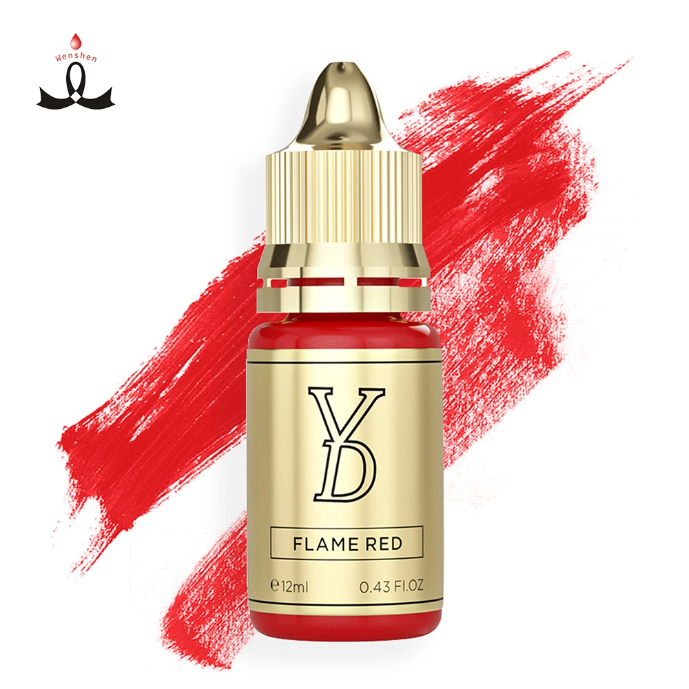 Tattoo Ink YD 12ml/bottle Flame Red Micropigmentation Pigment Permanent Tattoo Makeup Supplie Professional Beauty Tattoo Ink Set