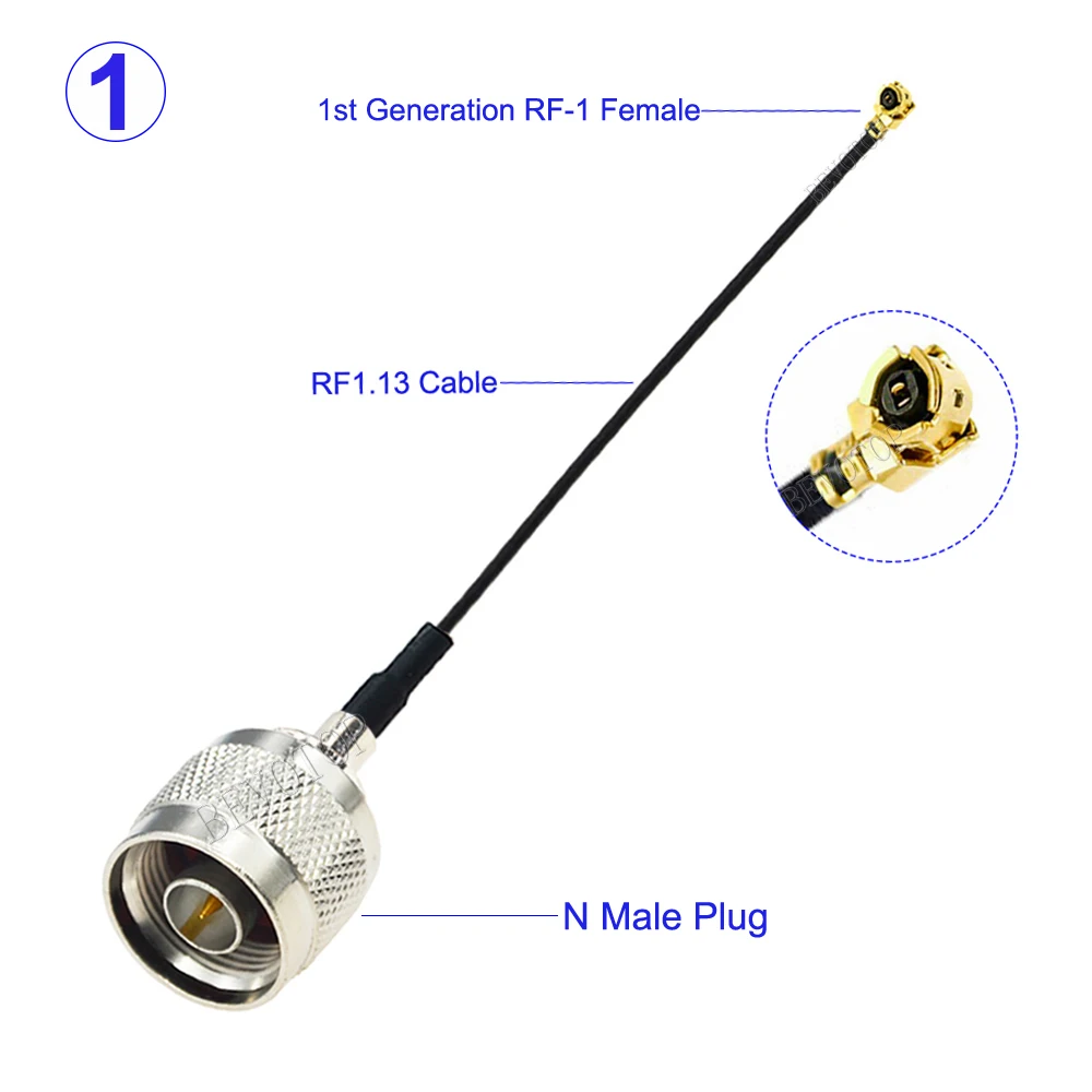 1Pcs N Male/Female to 1st Generation RF-1 Female Connector RF113 Pigtail Coaxial Mini PCI WIFI WLAN Antenna Extension Cable