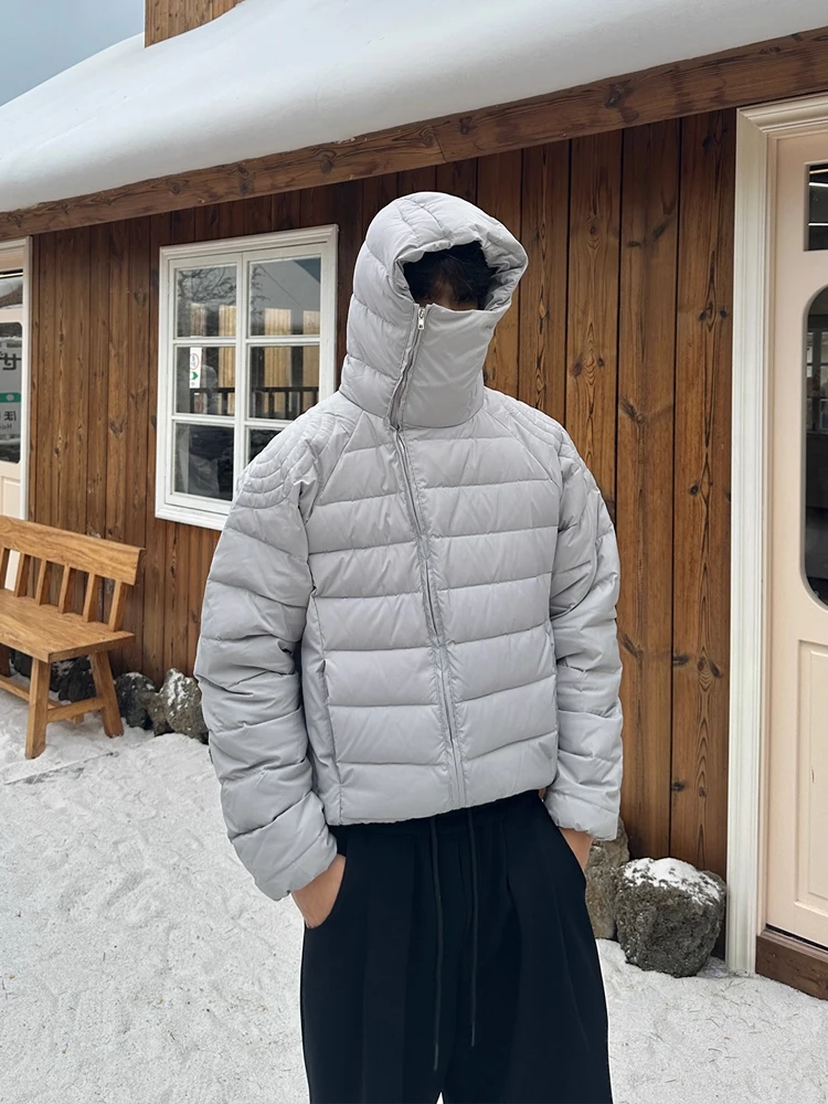 

American Lightweight Warm Hooded Cotton Jaet Men's Women's Winter High Design Sense Oblique Zipper Casual Versatile Cotton ...